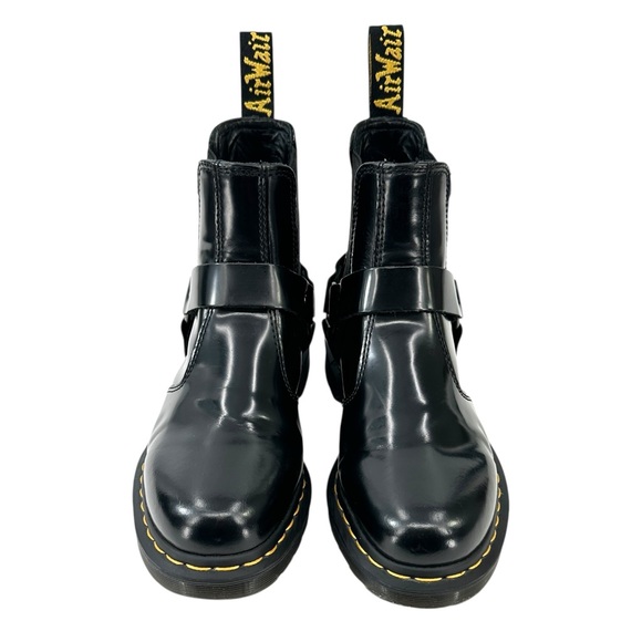 Dr. Martens Other - Dr. Martens Wincox Black Polished Smooth Leather Buckled Harness Chelsea Boots